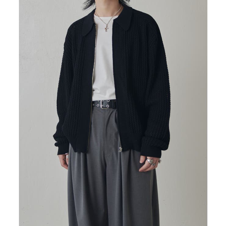 BLK | 【Lui's】リリーヤーンジップニットブルゾン | PAL GROUP OUTLET