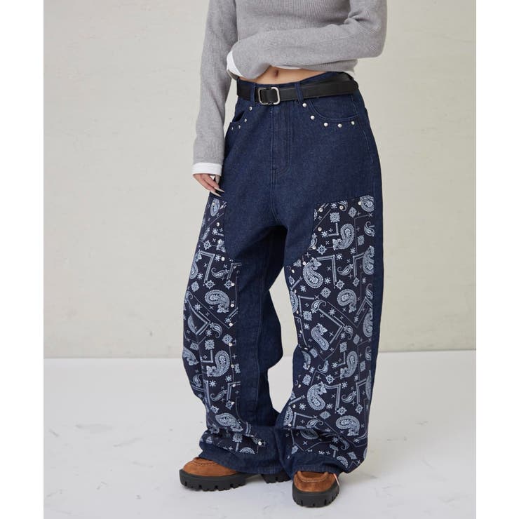 【WHO'S WHO gallery】ペイズリーダブルニーデニム | PAL GROUP OUTLET | 詳細画像2 