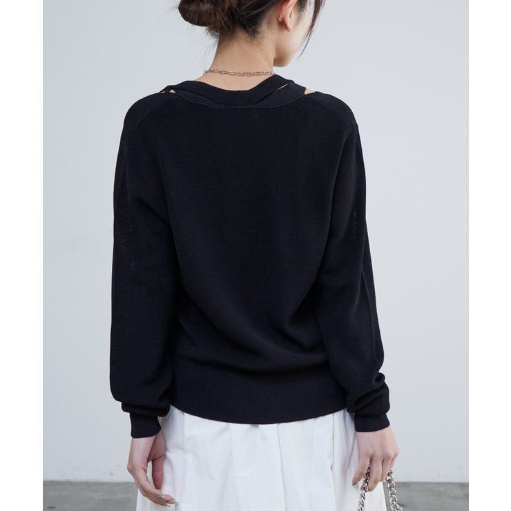 【Lui's】襟デザインVカーディガン | PAL GROUP OUTLET | 詳細画像2 