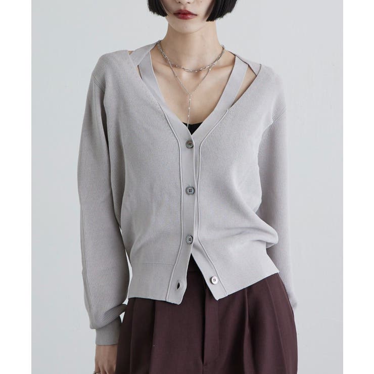 GYGE | 【Lui's】襟デザインVカーディガン | PAL GROUP OUTLET