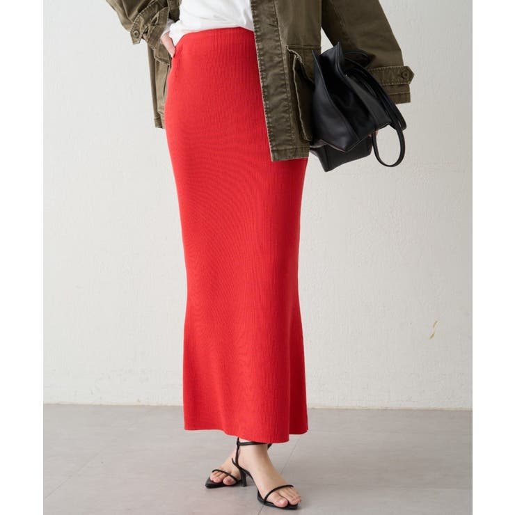 RED | 【Loungedress】リブセミフレアKNSK | PAL GROUP OUTLET