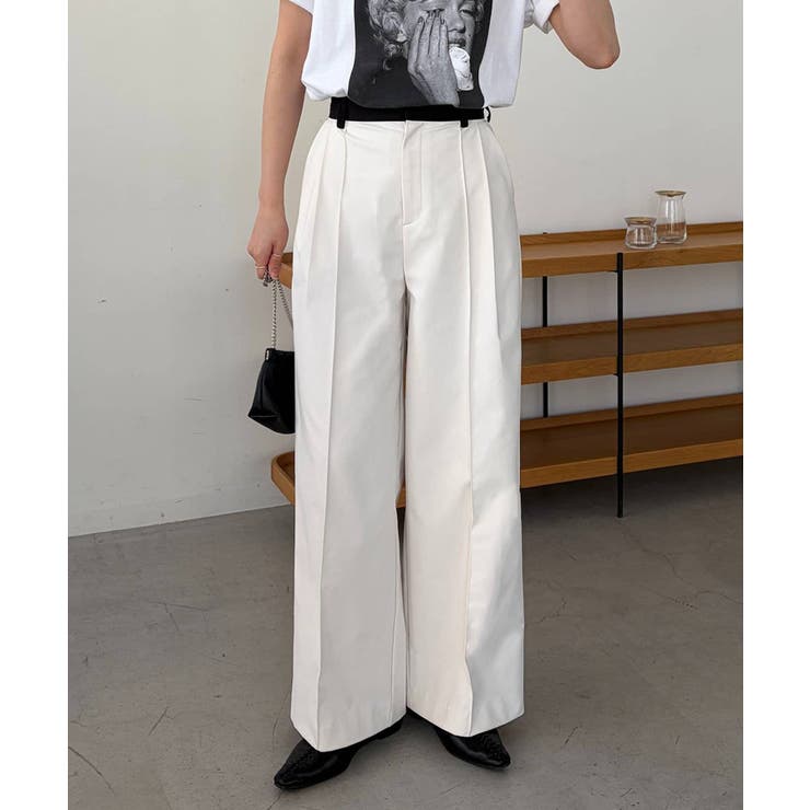 WHITE | 【CAPRICIEUX LE'MAGE】バイカラーウエストPT | PAL GROUP OUTLET