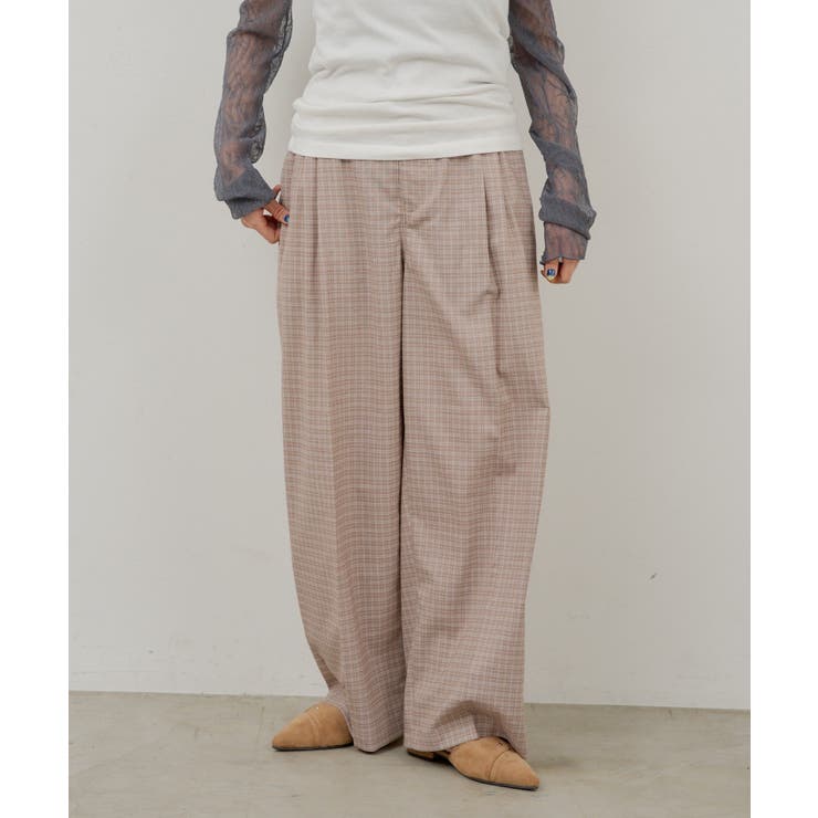 BEG | 【Kastane】TUCK EASY SLACKS | PAL GROUP OUTLET