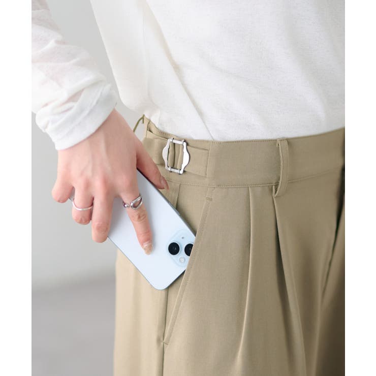 【Discoat】サイドベルト付きワイドパンツ | PAL GROUP OUTLET | 詳細画像2 