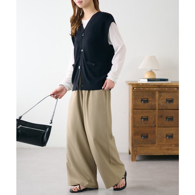 【Discoat】サイドベルト付きワイドパンツ | PAL GROUP OUTLET | 詳細画像6 