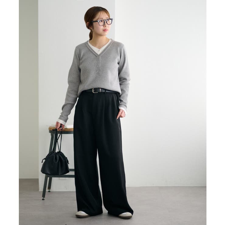 【Discoat】サイドベルト付きワイドパンツ | PAL GROUP OUTLET | 詳細画像16 