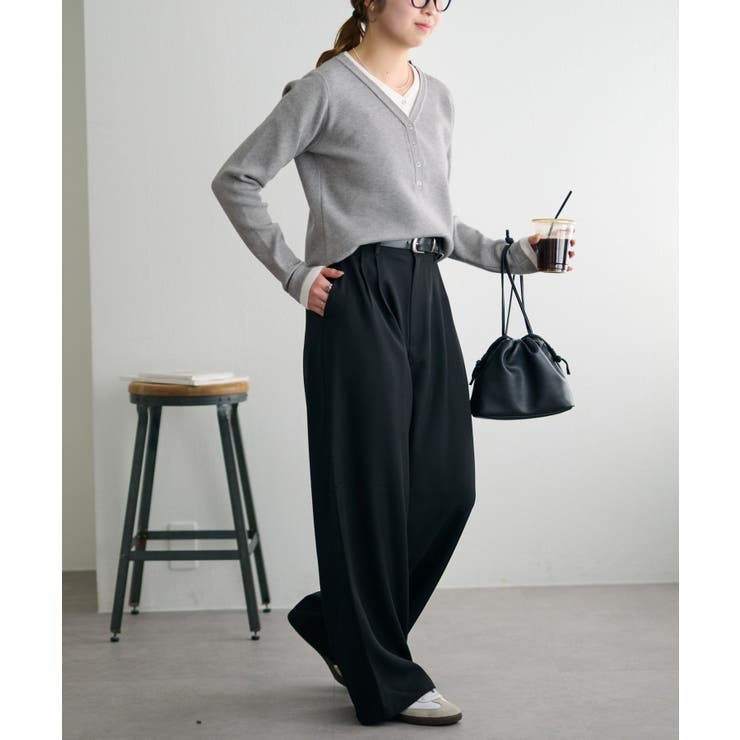 【Discoat】サイドベルト付きワイドパンツ | PAL GROUP OUTLET | 詳細画像17 