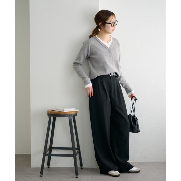 【Discoat】サイドベルト付きワイドパンツ | PAL GROUP OUTLET | 詳細画像18 