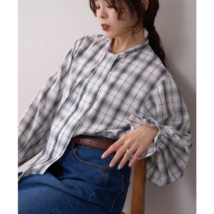 WHITE | 【CIAOPANIC TYPY】【willow】ボウタイ袖シャーリングシャツ | PAL GROUP OUTLET