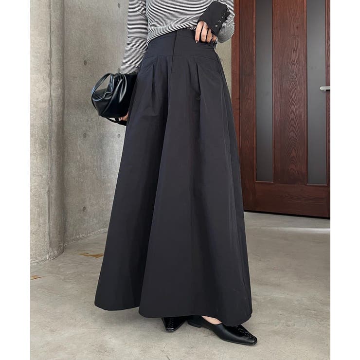 BLACK | 【CAPRICIEUX LE'MAGE】切替コットンフレアSK | PAL GROUP OUTLET