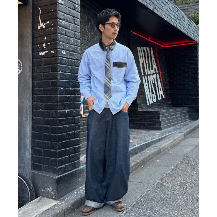 【Ciaopanic】レザー襟切替シャツ | PAL GROUP OUTLET | 詳細画像6 