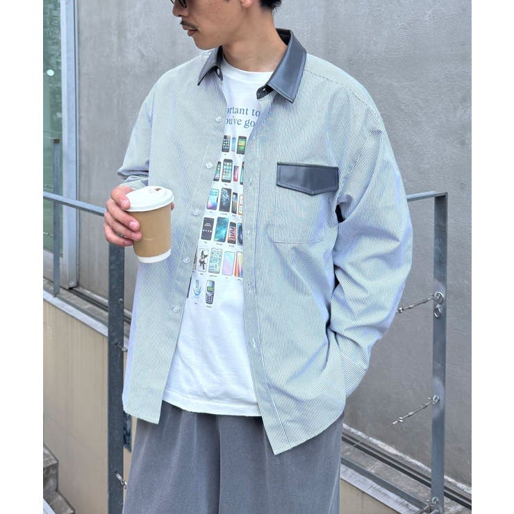 【Ciaopanic】レザー襟切替シャツ | PAL GROUP OUTLET | 詳細画像9 