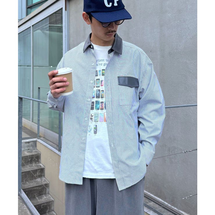 【Ciaopanic】レザー襟切替シャツ | PAL GROUP OUTLET | 詳細画像10 