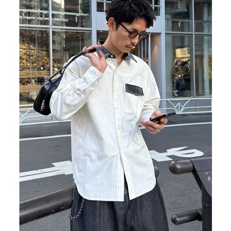 【Ciaopanic】レザー襟切替シャツ | PAL GROUP OUTLET | 詳細画像23 