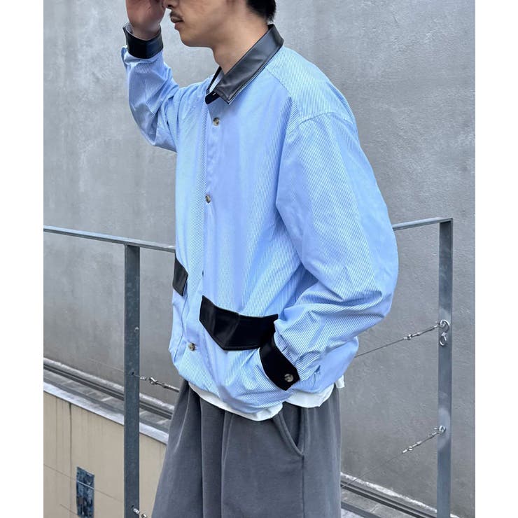【Ciaopanic】レザー襟切替シャツジャケット | PAL GROUP OUTLET | 詳細画像2 