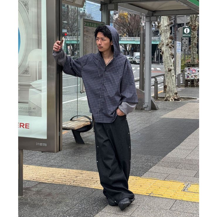 NVY | 【Ciaopanic】ワッフル袖切替シャツパーカー | PAL GROUP OUTLET