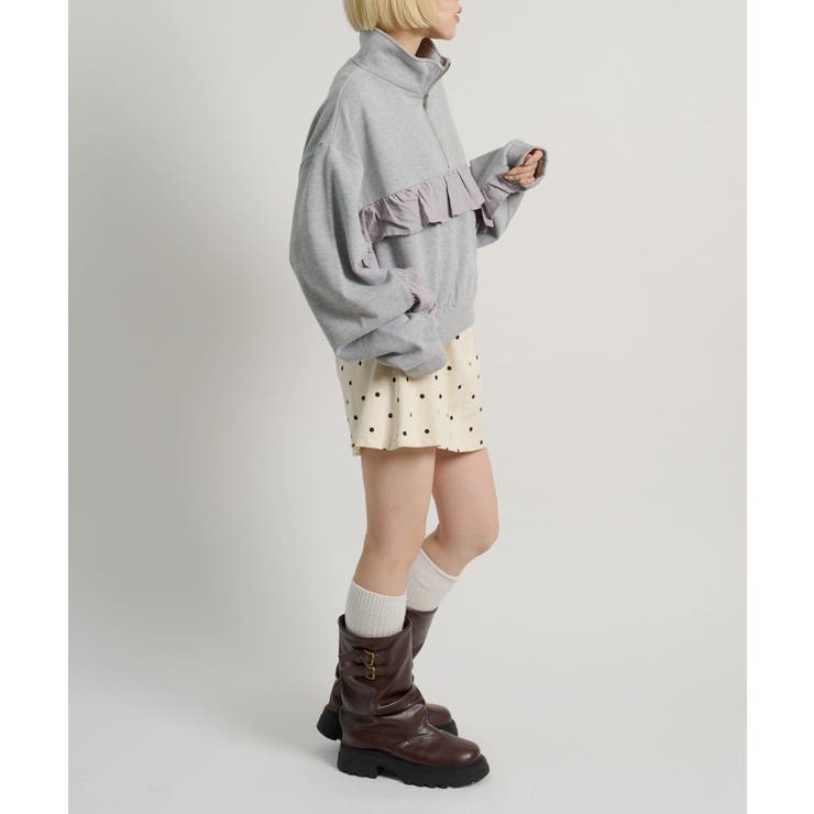 【w closet】ハーフジップフリルスウェット | PAL GROUP OUTLET | 詳細画像8 