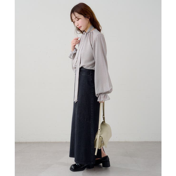 【Kastane】B シアーチェックボウタイブラウス | PAL GROUP OUTLET | 詳細画像13 