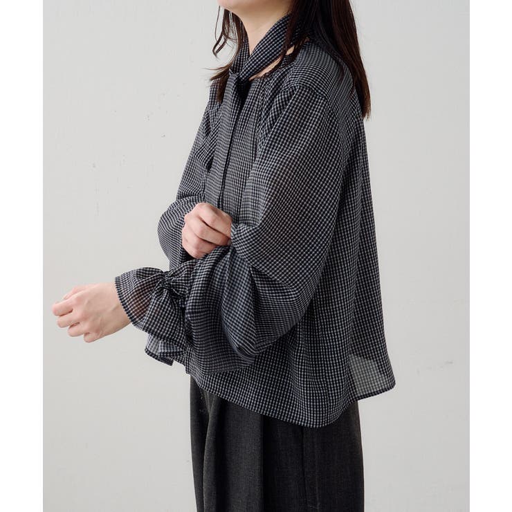 【Kastane】B シアーチェックボウタイブラウス | PAL GROUP OUTLET | 詳細画像29 