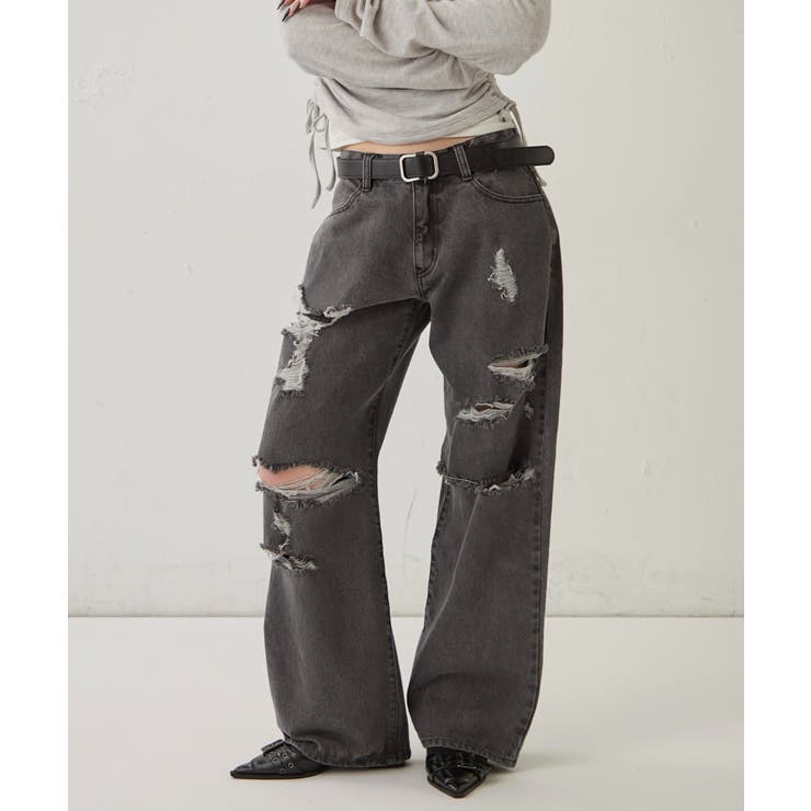BLK | 【WHO'S WHO gallery】ボールドダメージデニム | PAL GROUP OUTLET