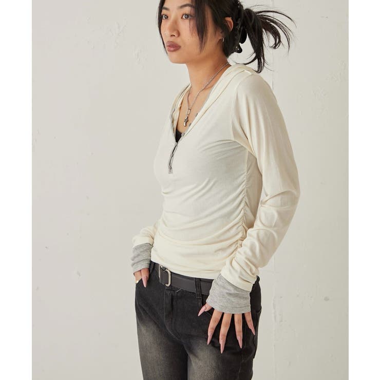 【WHO'S WHO gallery】バイカラーヘンリーフーディ | PAL GROUP OUTLET | 詳細画像2 
