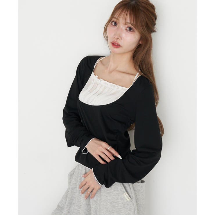 BLK | 【RAY CASSIN】シフォンドッキングロンT | PAL GROUP OUTLET