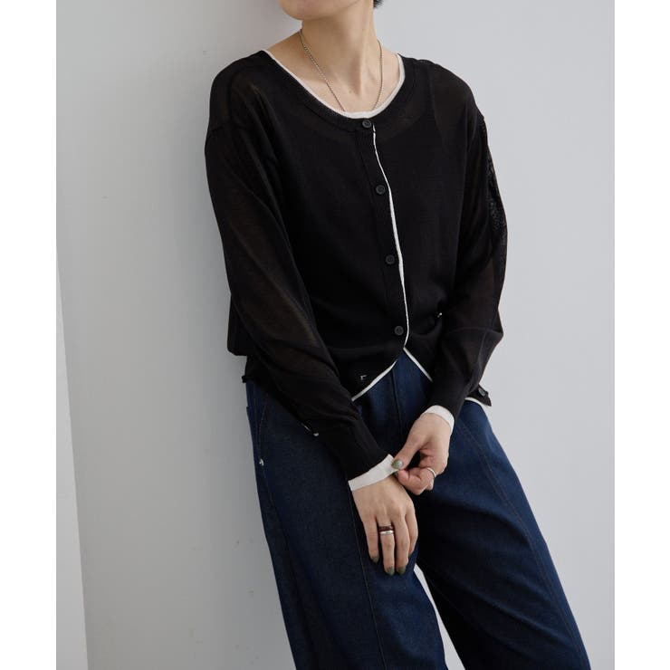 BK | 【ear PAPILLONNER】ラメラインカーディガン【SUM1 STYLE】 | PAL GROUP OUTLET