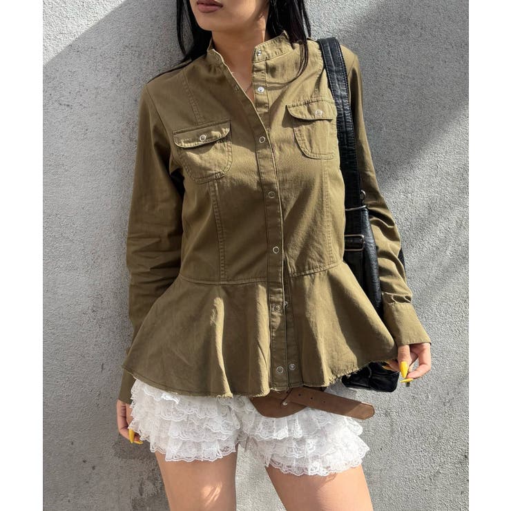 KHA | 【WHO'S WHO gallery】ミリタリーペプラムブラウス | PAL GROUP OUTLET