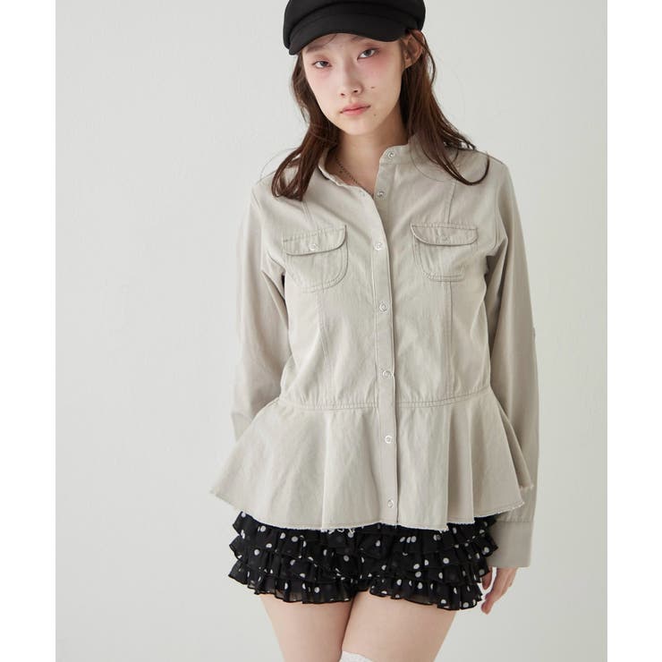【WHO'S WHO gallery】ミリタリーペプラムブラウス | PAL GROUP OUTLET | 詳細画像3 