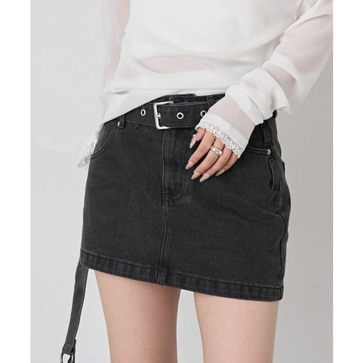 【mline】[mline]アシメデニムミニスカート | PAL GROUP OUTLET | 詳細画像1 