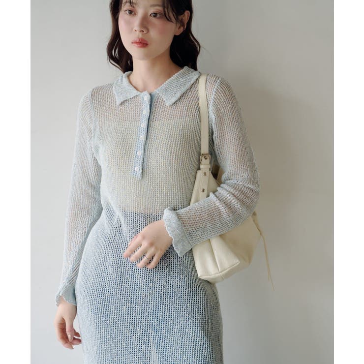 【Kastane】襟付きメッシュワンピース | PAL GROUP OUTLET | 詳細画像12 