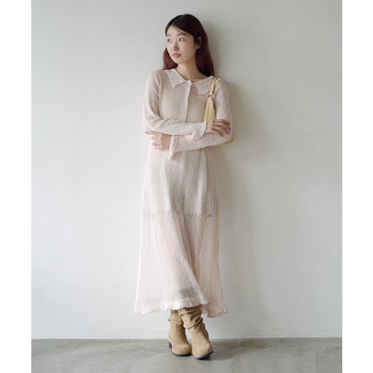 【Kastane】襟付きメッシュワンピース | PAL GROUP OUTLET | 詳細画像1 