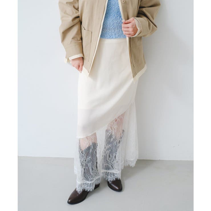 【Kastane】サテンレースアシメスカート | PAL GROUP OUTLET | 詳細画像15 