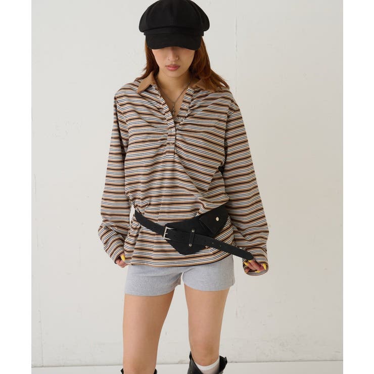BEG | 【WHO'S WHO gallery】マルチボーダーギャザーポロ | PAL GROUP OUTLET