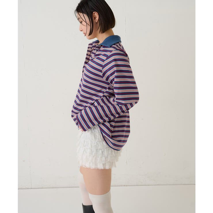 【WHO'S WHO gallery】マルチボーダーギャザーポロ | PAL GROUP OUTLET | 詳細画像11 