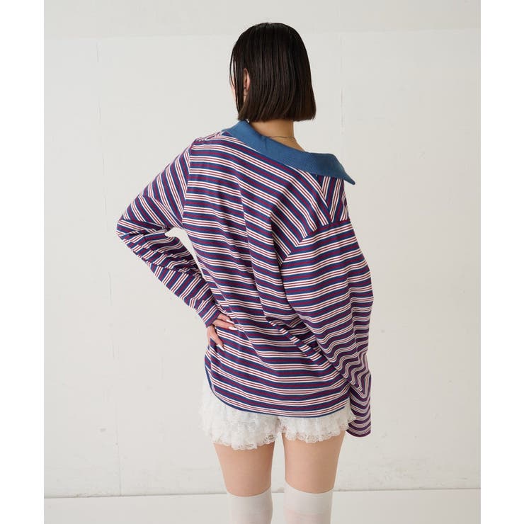 【WHO'S WHO gallery】マルチボーダーギャザーポロ | PAL GROUP OUTLET | 詳細画像12 