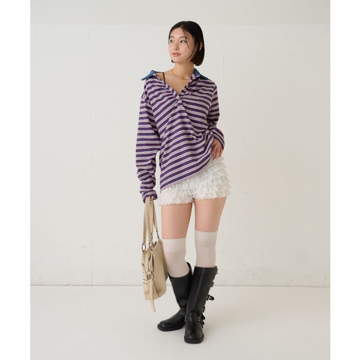 【WHO'S WHO gallery】マルチボーダーギャザーポロ | PAL GROUP OUTLET | 詳細画像14 