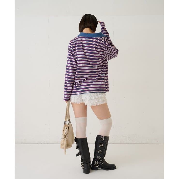【WHO'S WHO gallery】マルチボーダーギャザーポロ | PAL GROUP OUTLET | 詳細画像16 