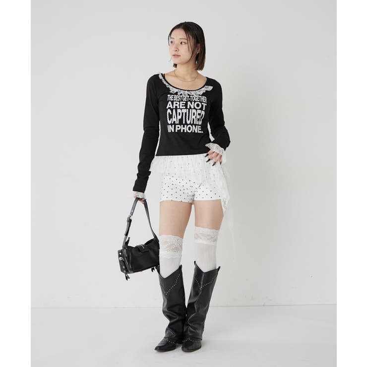 【WHO'S WHO gallery】レースリメイクメッセージトップス | PAL GROUP OUTLET | 詳細画像5 