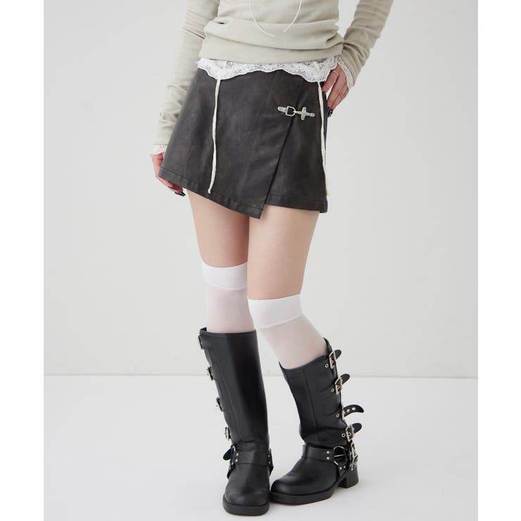 【WHO'S WHO gallery】ファイヤーマンレザーラップスカート | PAL GROUP OUTLET | 詳細画像1 