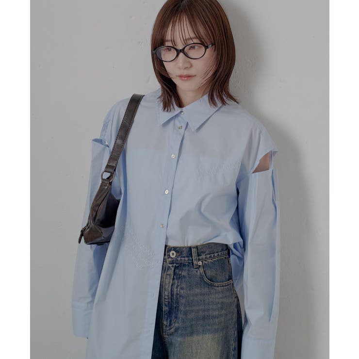 【mline】肩あき刺繍ビッグシャツ | PAL GROUP OUTLET | 詳細画像1 