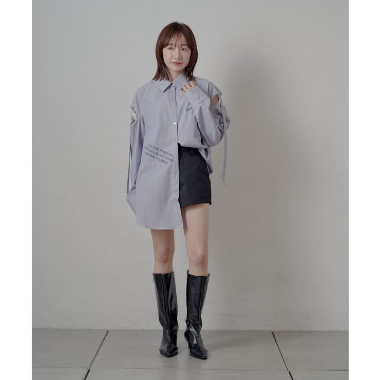 【mline】肩あき刺繍ビッグシャツ | PAL GROUP OUTLET | 詳細画像5 
