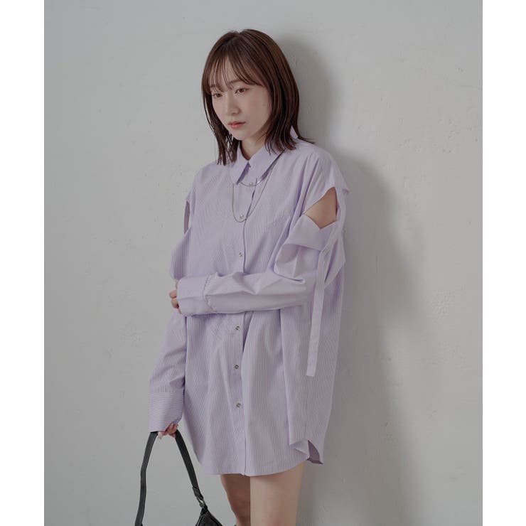 PPL | 【mline】肩あき刺繍ビッグシャツ | PAL GROUP OUTLET