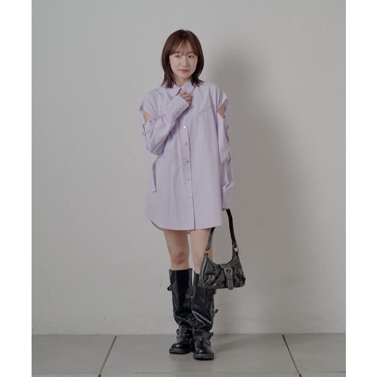 【mline】肩あき刺繍ビッグシャツ | PAL GROUP OUTLET | 詳細画像10 