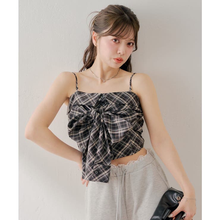 【Chico】チェックリボンベアトップス | PAL GROUP OUTLET | 詳細画像8 