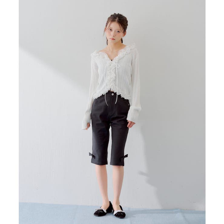 【Chico】リボン取り外しサイドスリットカプリPT | PAL GROUP OUTLET | 詳細画像3 
