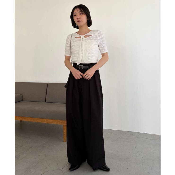 【CAPRICIEUX LE'MAGE】レースノット5分袖トップス | PAL GROUP OUTLET | 詳細画像3 