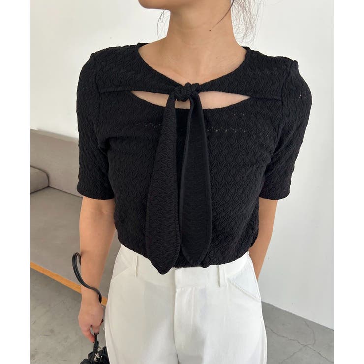 【CAPRICIEUX LE'MAGE】レースノット5分袖トップス | PAL GROUP OUTLET | 詳細画像17 