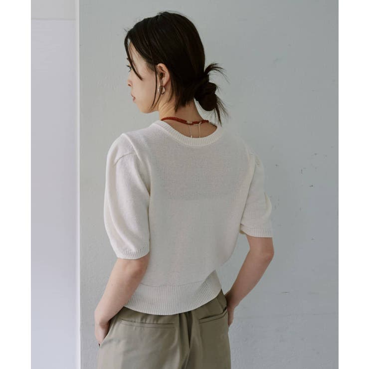 【SHENERY】ペーパーヤーン半袖パフニット | PAL GROUP OUTLET | 詳細画像7 