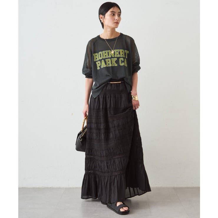 【Loungedress】【INDIA】ギャザーティアードレースSK | PAL GROUP OUTLET | 詳細画像10 